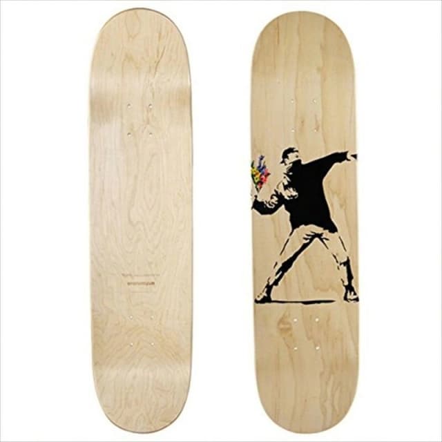 Banksy Flower Bomber Skateboard Wood