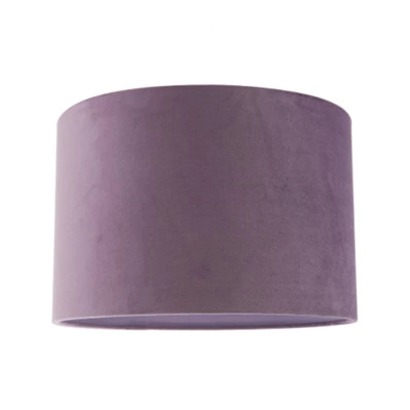 Happy Homewares Soft Velvet Dark Lilac Fabric Round Lamp Shade For Table Or Pendant
