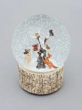 Gisela Graham Woodland Animals Musical Snow Globe Christmas Decoration