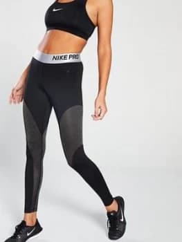 Nike Training Leggings Black Silver BlackGold Size L Women