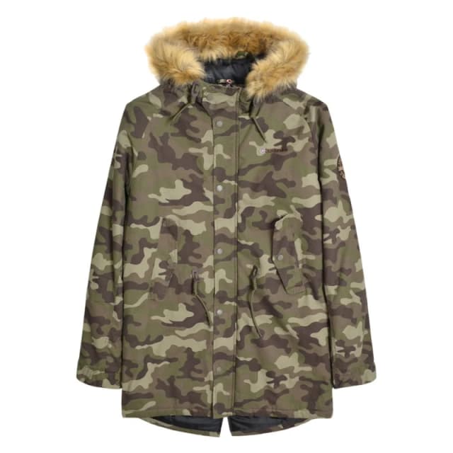 Lambretta Lambretta Men Camouflage Parka in Green Size: Small Green S Male 5063703648608