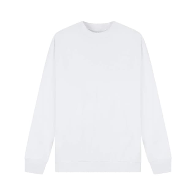 Casual Classics Mens Premium Combed Cotton Extended Neckline Oversized Sweatshirt in White Size: XS White Male XS