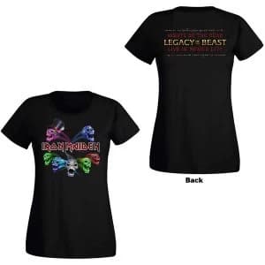 Iron Maiden - Legacy of the Beast Live Album Skulls Ladies Large T-Shirt - Black