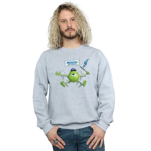 Disney Men Monsters University Taped Mike Sweatshirt in Grey Size: Small Grey S Male 5057972614365