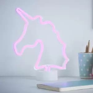 Glow Clara Neon Unicorn Pink LED Table Light
