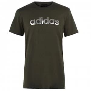 adidas Mens Linear Foil T-Shirt - RawKhaki/Silver