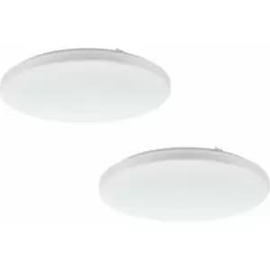 Loops - 2 pack Wall Flush Ceiling Light Colour White Shade White Plastic Bulb LED 33.5W