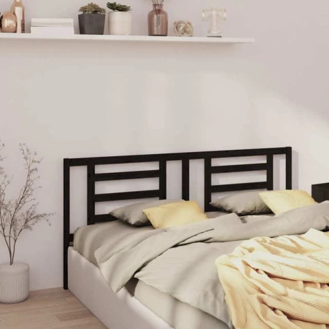 VIDAXL Bed Headboard Black 206x4x100cm Solid Pine Wood Vidaxl 8720287007258