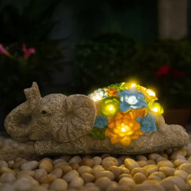 ILFD Group Ltd Solar Elephant Garden Ornament 23Cm / 9"