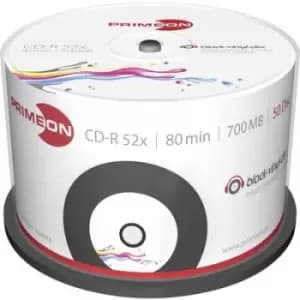 Primeon 2761107 Blank CD-R 80 700 MB 50 pc(s) Spindle Vinyl, Printable
