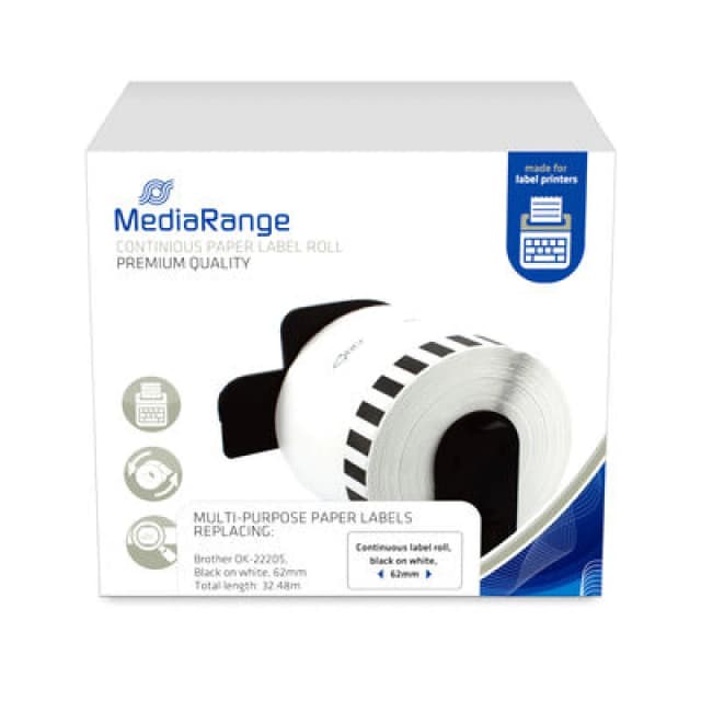 MediaRange Continuous paper label. for label printers using Brother DK