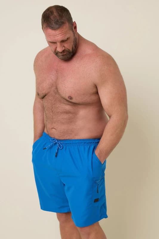 BadRhino Mens Cargo Swim Shorts in Blue Size: 1XL Blue Male 1XL