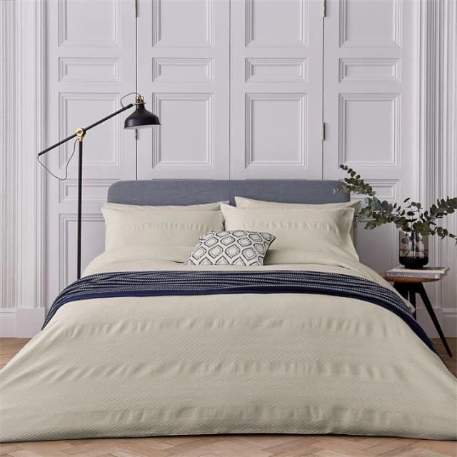Bedeck of Belfast Light Grey Textured Cotton Kenza' Duvet Cover - double