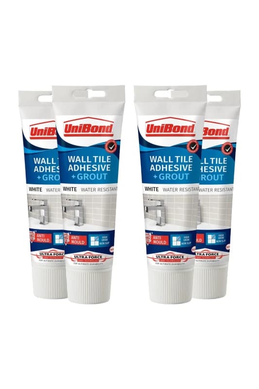 Unibond Anti Mould 2 In 1 Wall Tile Adhesive&grout For Easy Tiling 300G, 4 Pack