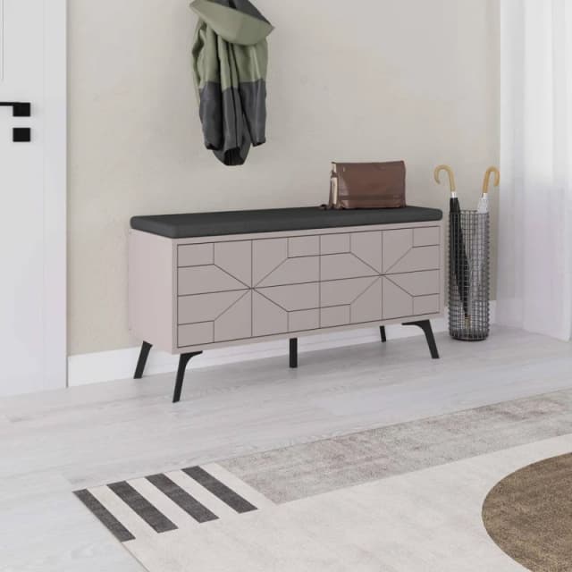 Decortie Shoe Bench Storage 35X107X55Cm Particleboard Mocha Grey 8683628014523