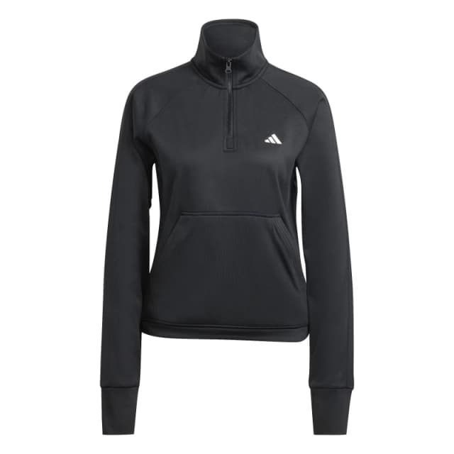 adidas Quarter Zip Tracksuit Top Womens - Black XS