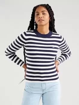Levis Crew Neck Rib Striped Sweater - Stripe, Stripe Size XS Women