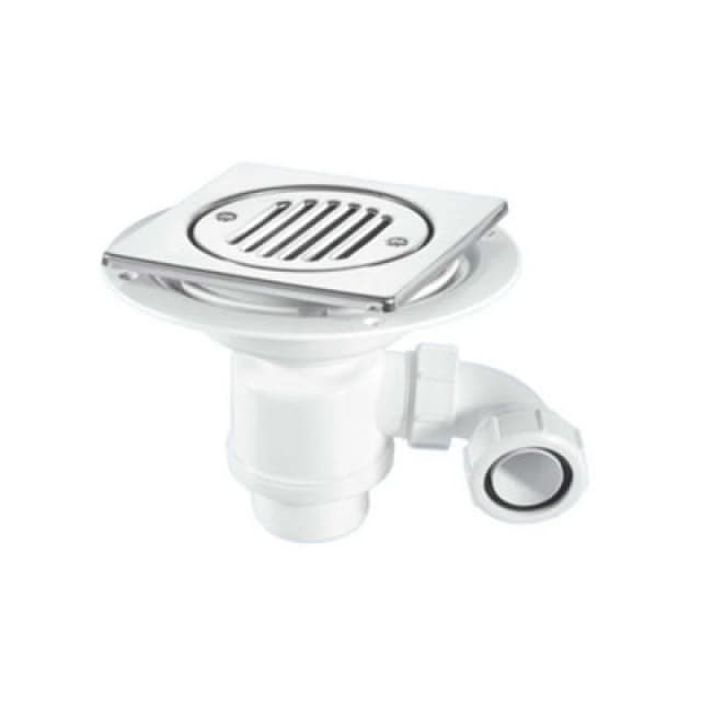 McAlpine TSG1T6SS-STW2R 50mm Water Seal Resealing Trap for Tiled or Stone Floors White