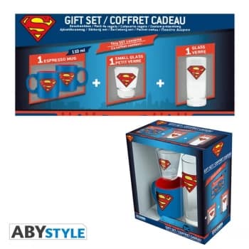 DC Comics - Glass 29cl + Shot Glass + Mini Mug Superman Gift Box