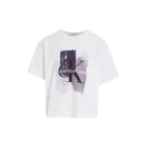 Calvin Klein Jeans Brush Stroke Monogram T-Shirt - Purple