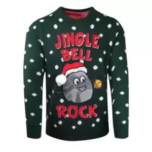Brave Soul Mens Jingle Bell Rock Christmas Jumper (L) (Pine Green)