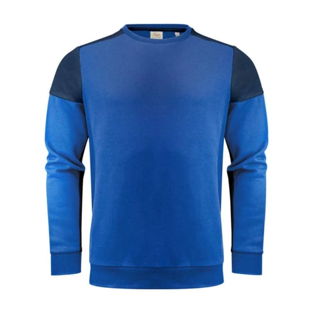 Printer PRIME Mens Contrast Crew Neck Sweatshirt in Blue Size: XS Blue Male XS