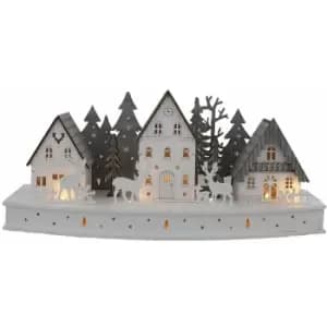 Festive - Lit Wooden reindeer scene