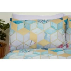 Quartz Double Duvet Cover Set Geometric Multicoloured Bedding Bed Set