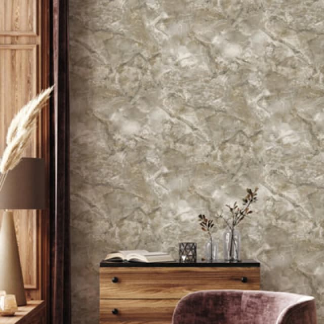 Rasch Vasari Carlotta Mocha Brown Marble Heavyweight Wallpaper 400327