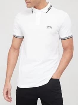 Hugo Boss Athleisure Paul Curved Logo Polo Shirt White Size M Men