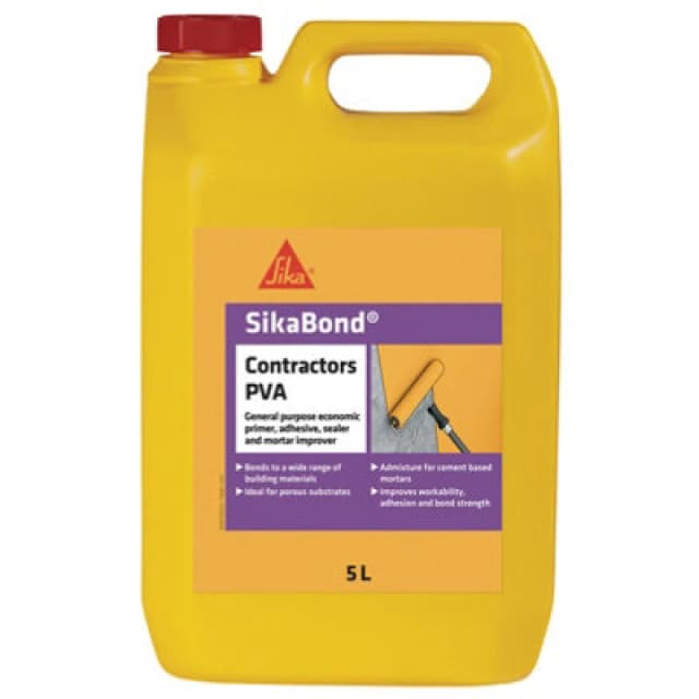 Sika Sikabond Contractors White Multi Purpose Pva Adhesive, Primer & Sealer 5L