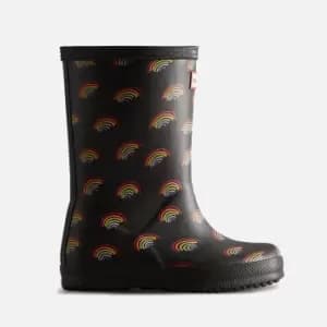 Hunter Classic Rainbow-Print Rubber Wellington Boots - UK 11 Kids