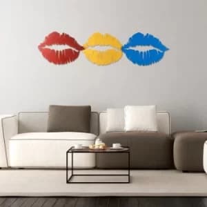 Kiss 2 Multicolor Decorative Metal Wall Accessory