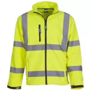 Yoko Mens Hi-Vis Sofshell Jacket (Pack of 2) (2XL) (Hi-Vis Yellow) - Hi-Vis Yellow