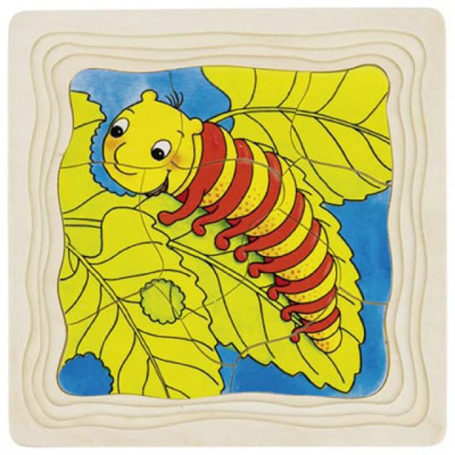 Goki Wooden Caterpillar To Butterfly Puzzle