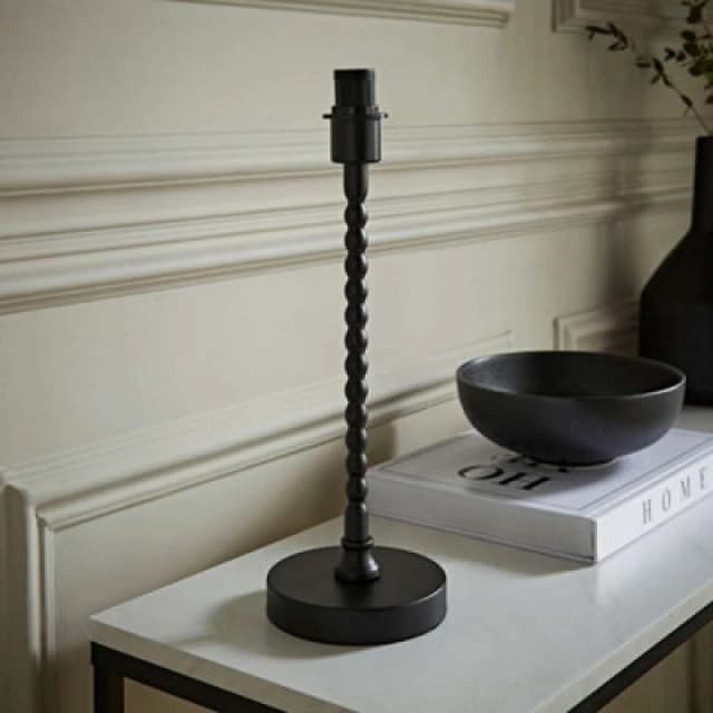 ValueLights ValueLights Maeve Bobbin Bobbled Metal Table Lamp Base in Black One Size Unisex 5016529272311