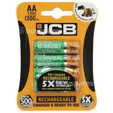 JCB AA Batteries - Rechargeable - 4 Pack