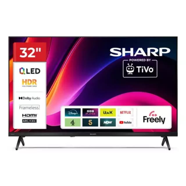 32" Sharp 1T-C32HE3245KB Smart HD Ready HDR QLED TV, Black 5905683273572
