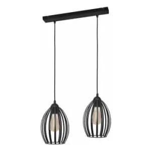 Helam Dali Straight Bar Pendant Ceiling Light Black 45cm