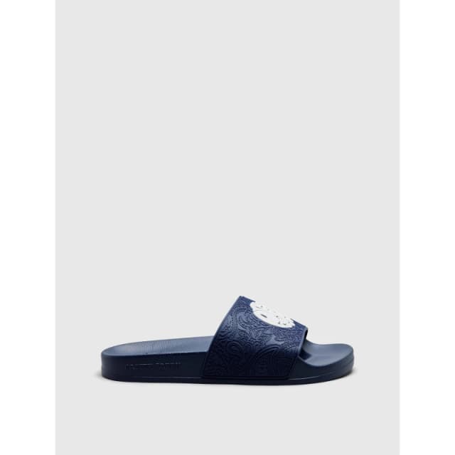 Pretty Green Mens PG Okala Embossed Pool Sliders Navy/White male 6 (39)