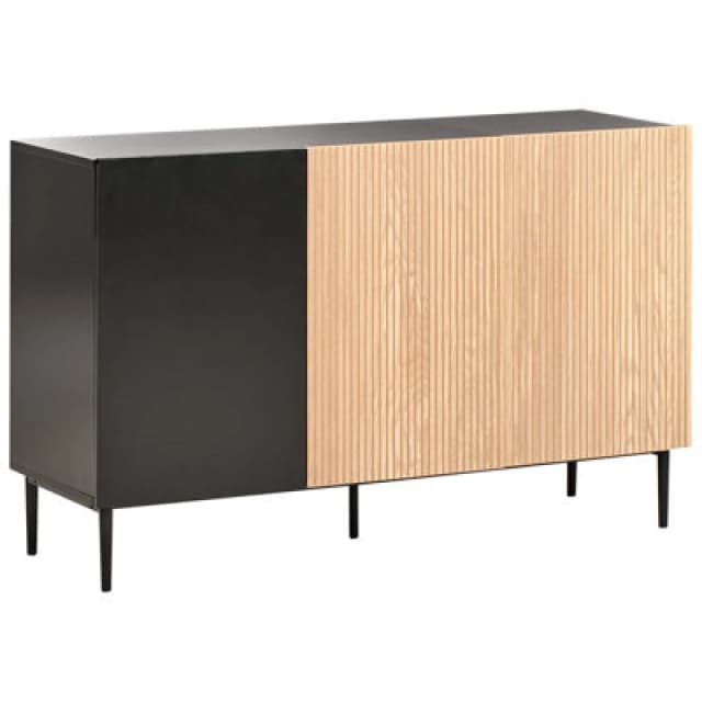 Beliani Cabinet Blythe Natural Ash Wood Black