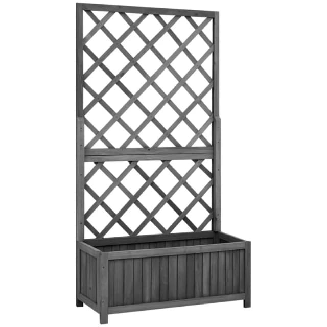 VIDAXL Garden Trellis Planter Black 70x30x135cm Solid Firwood Vidaxl 8720286452547