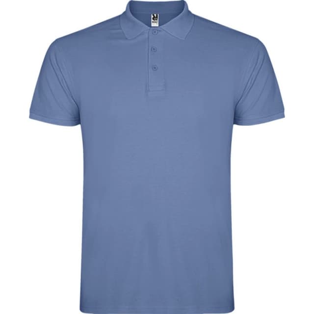 ROLY ROLY Men Star Short-Sleeved Polo Shirt in Pale Blue Size: Small Pale Blue S Male 5063527198372