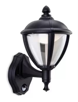 Unite LED Outdoor Wall Lantern, PIR Black IP44