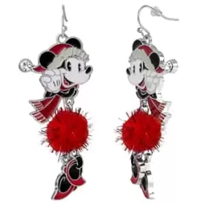Disney Minnie Mouse Red White and Black Christmas design Earrings EH00093RL