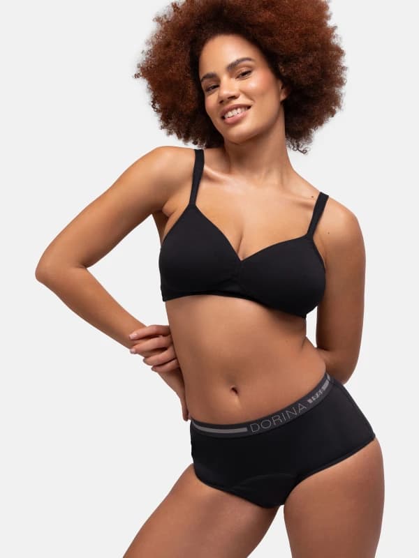 Dorina Womens 2-Pack Period Pants Midi Brief Black Size: Small Multicolor Female S