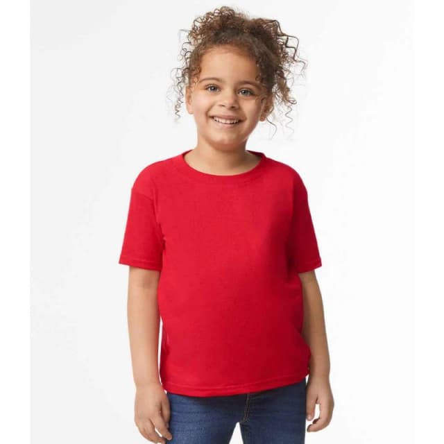 Gildan Plain Cotton Heavy T-Shirt in Red Size: 3 Years Red Unisex 3 Years