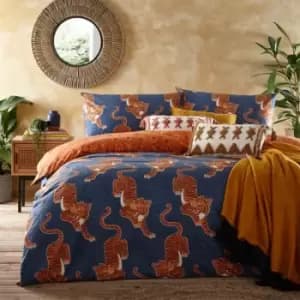 Furn Tibetan Tiger Duvet Cover Set (Double) (Blue)