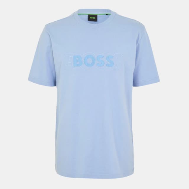 Boss Mens Drop Needle Regular Fit T-Shirt Open Blue male S