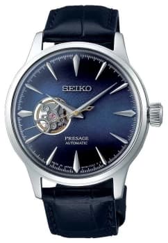 Seiko Presage Mens Mechanical Blue Calf Skin Leather Watch